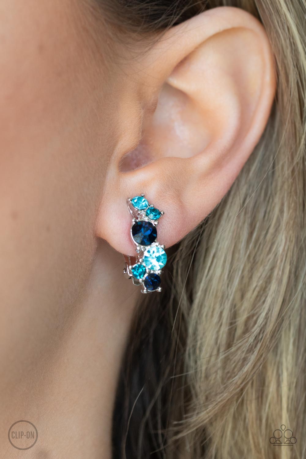 Cosmic Celebration Blue Clip On Earrings