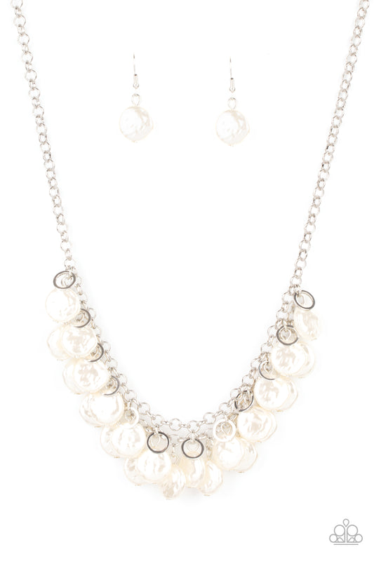 Beachfront and Center Silver Pearl Necklace