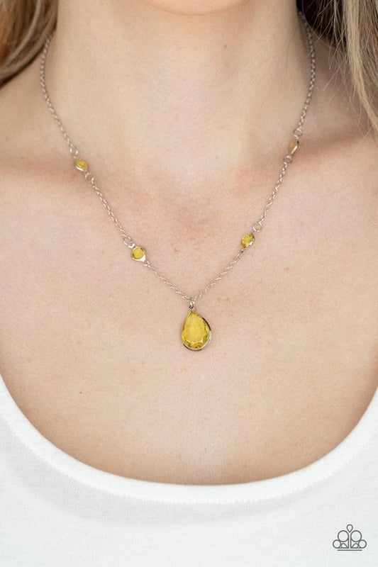 Romantic Rendezvous Yellow Necklace