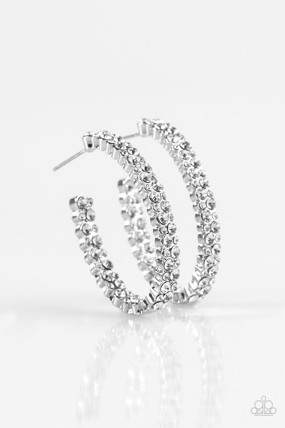 Debonair Dazzle Silver Hoops