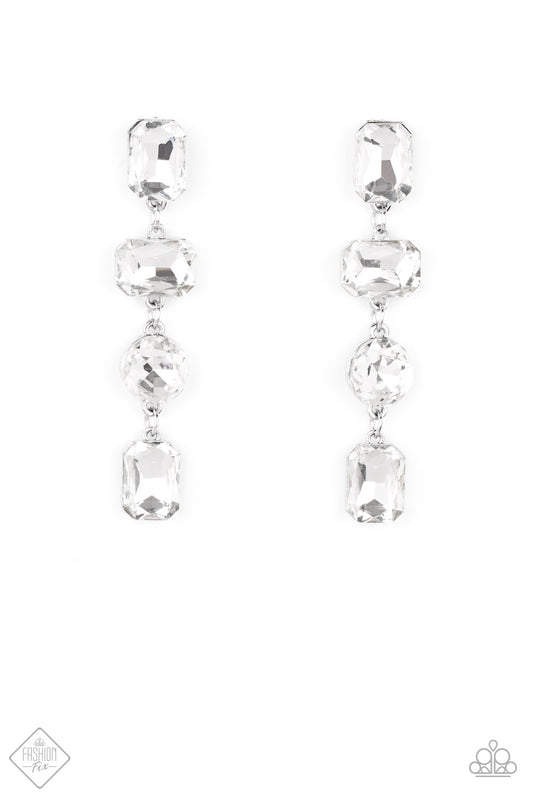 Cosmic Heiress Silver Rhinestone Earrings