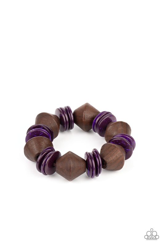 Bermuda Boardwalk Purple Wood Bracelet