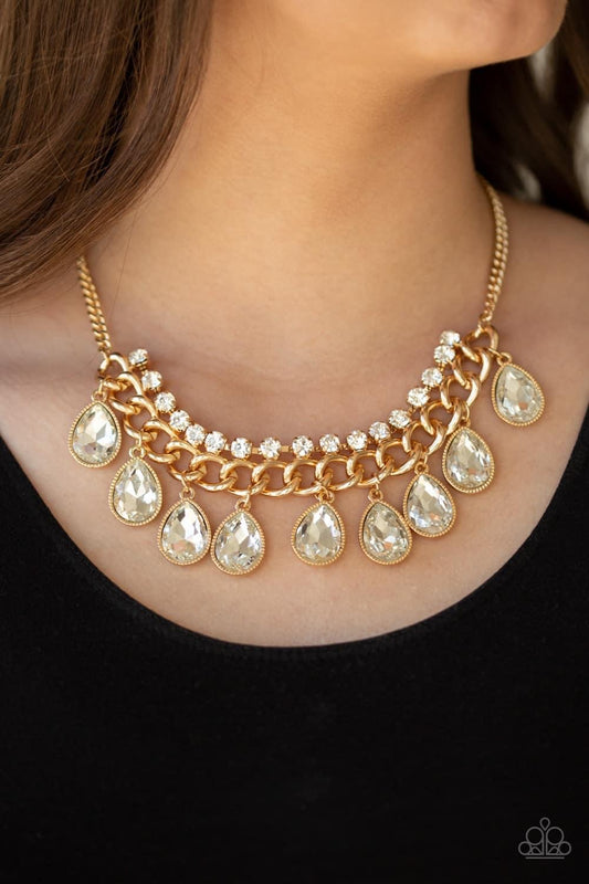 All Toget-Heir Now Gold Rhinestone Necklace