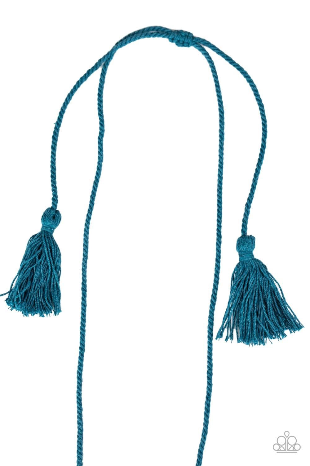 Between You and Macrame Long Blue Necklace