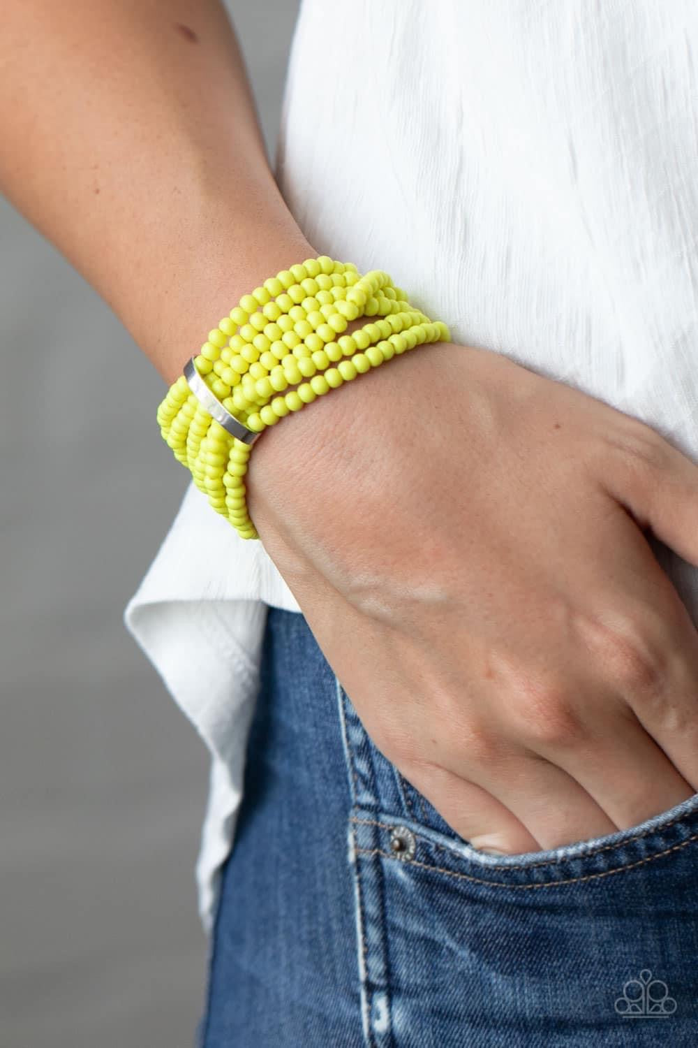 Thank Me Layer Neon Yellow Bracelet