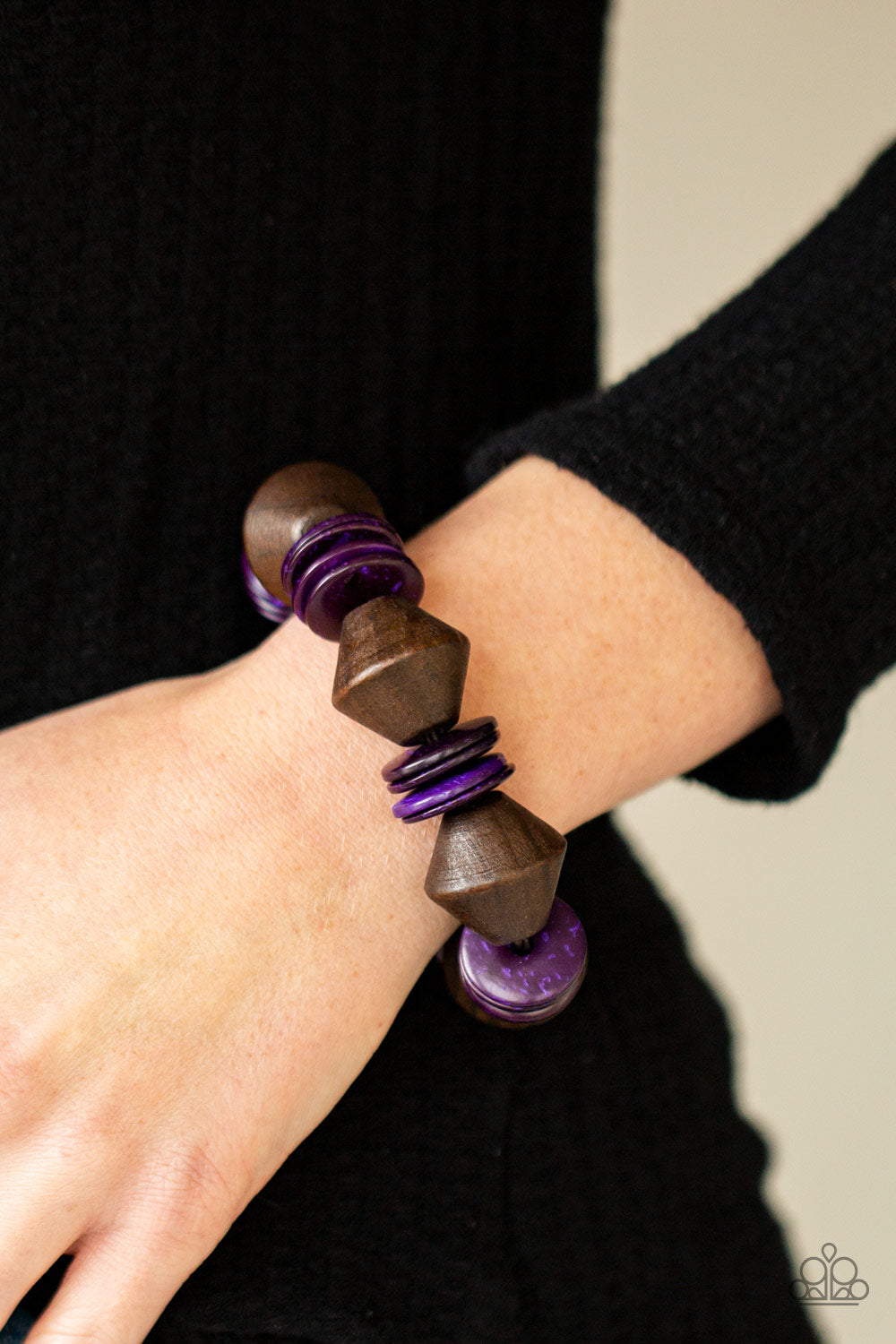 Bermuda Boardwalk Purple Wood Bracelet