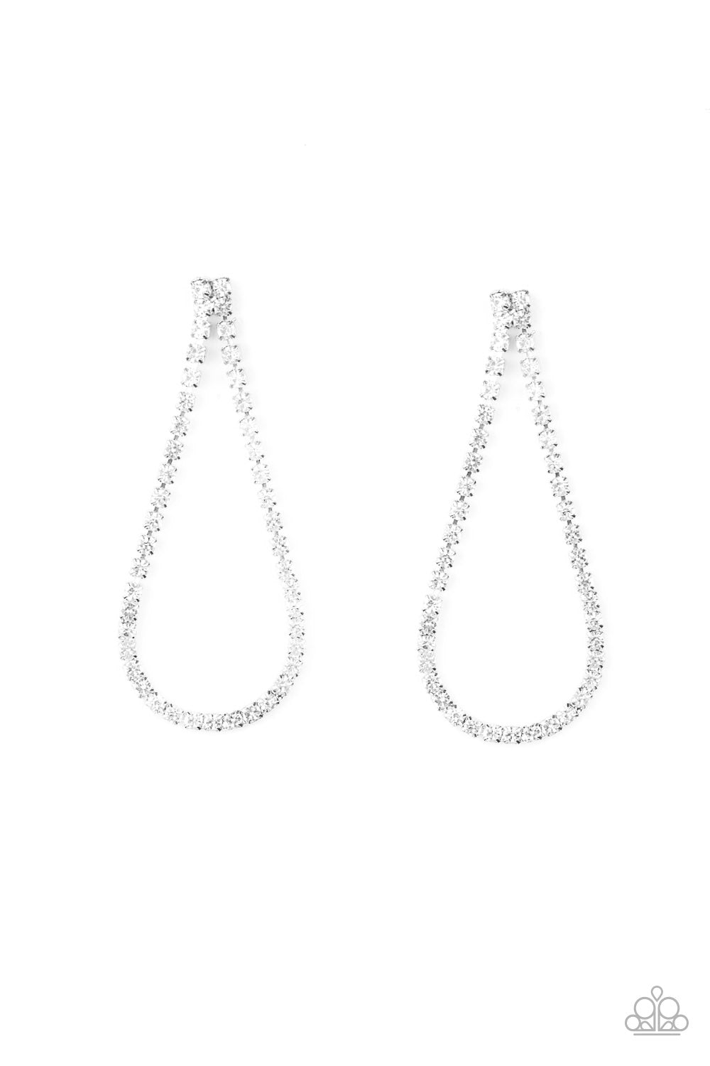 Diamond Drops Silver Earrings