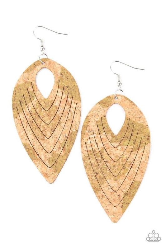 Cork Cabana Green Earrings