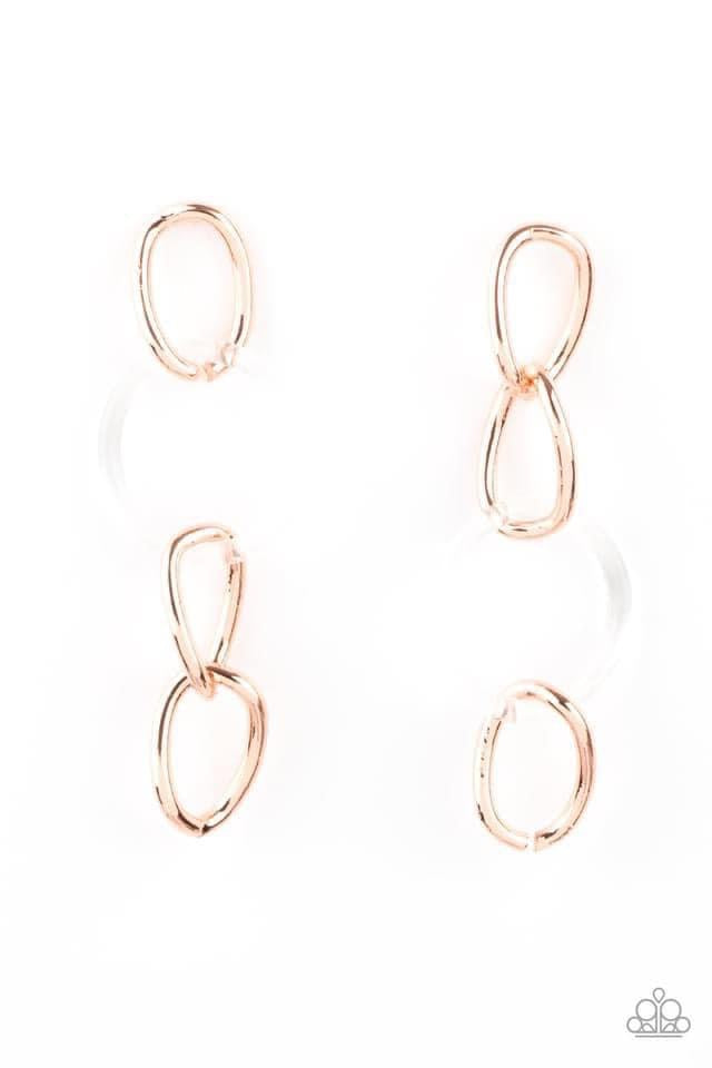 Talk in Circles Copper Clear Post Earring