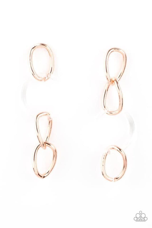 Talk in Circles Copper Clear Post Earring