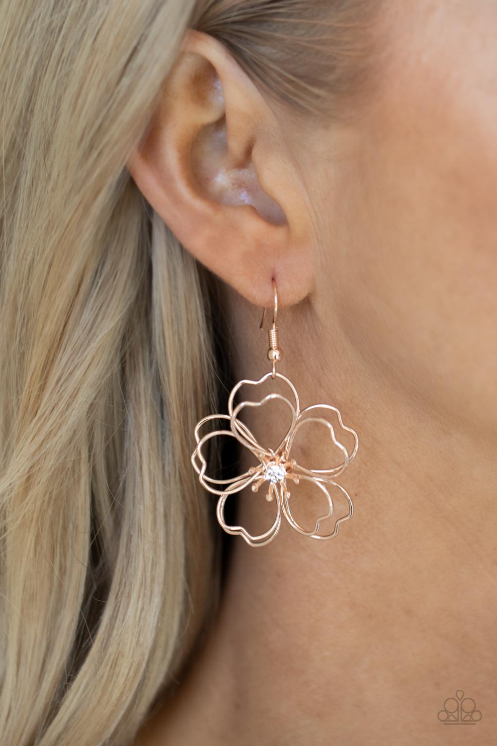 Petal Power Rose Gold Flower Earring