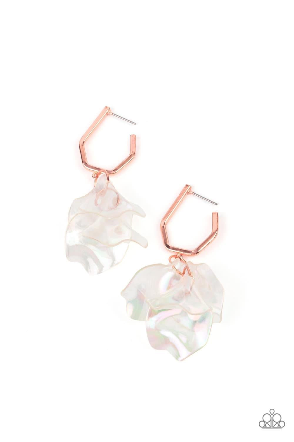 Jaw Droppingly Jelly Copper Iridescent Hoop Earrings