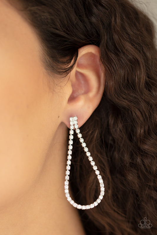 Diamond Drops Silver Earrings