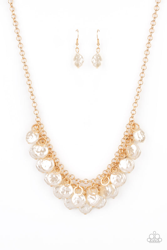 Beachfront and Center Gold Pearl Necklace