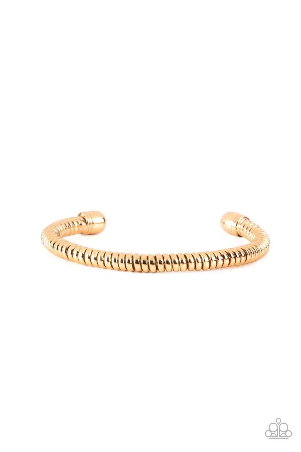 Turbocharged Gold Urban Unisex Cuff Bracelet