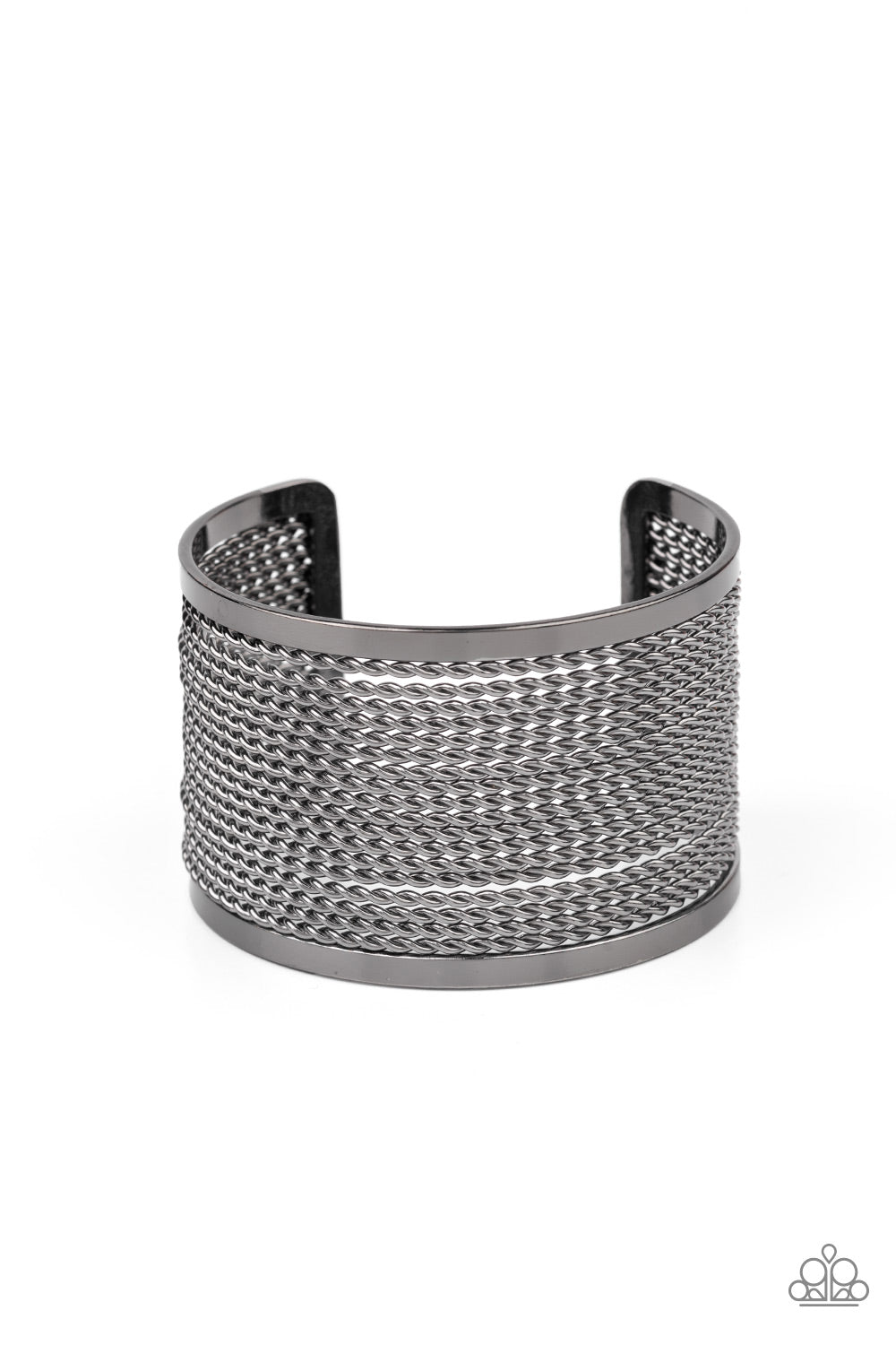 Stacked Sensation Gunmetal Cuff Bracelet