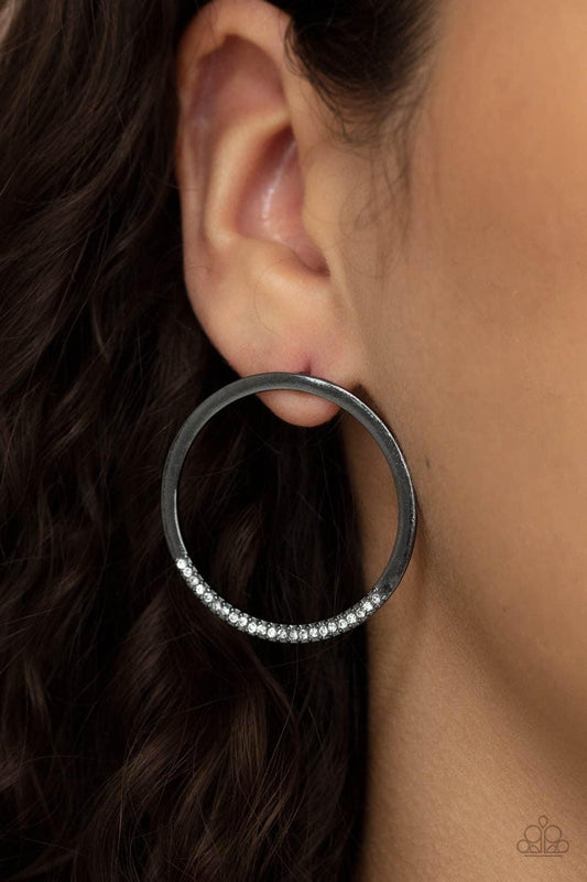 Spot On Opulence Gunmetal Post Earrings