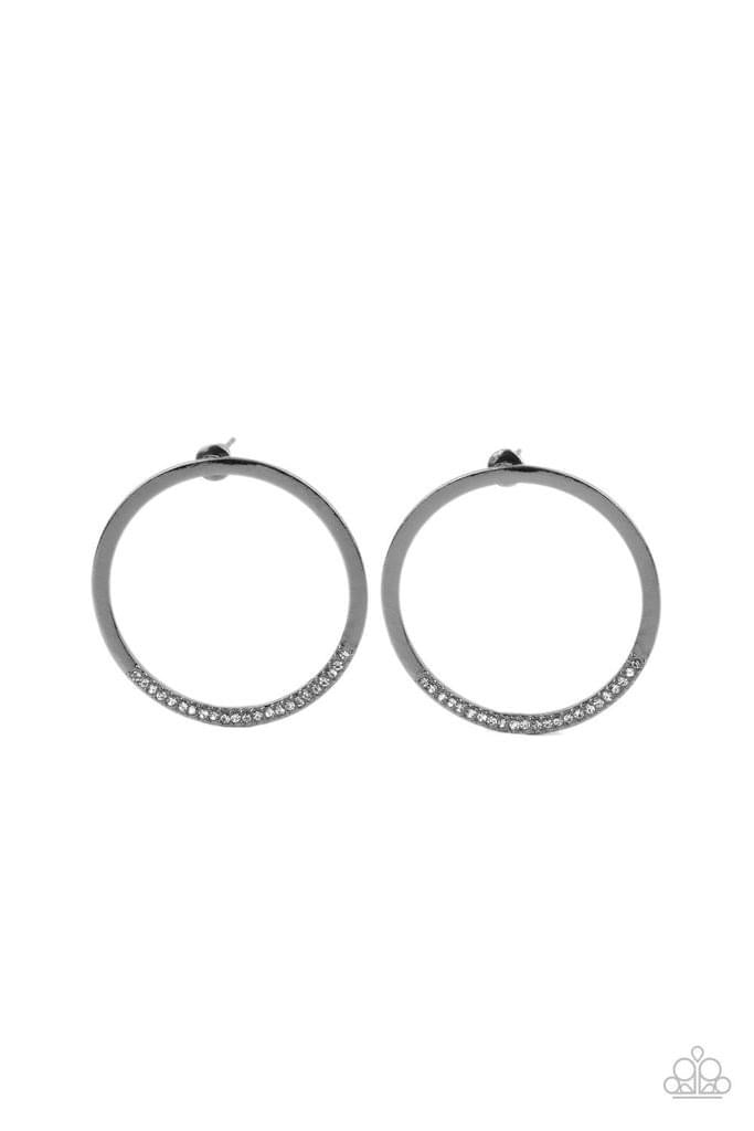 Spot On Opulence Gunmetal Post Earrings