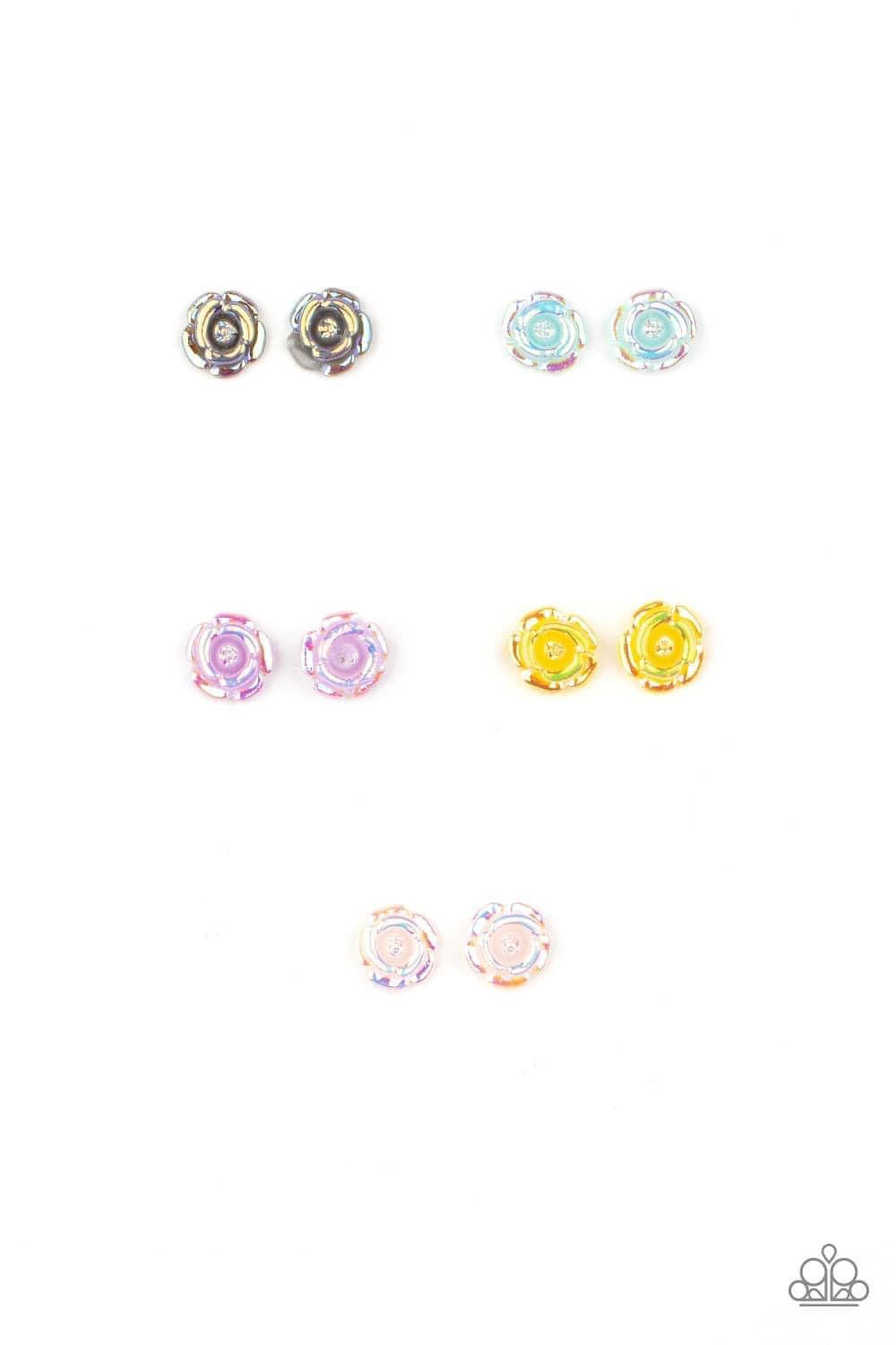 Starlet Shimmer Iridescent Flower Earrings (Bundle of 5)