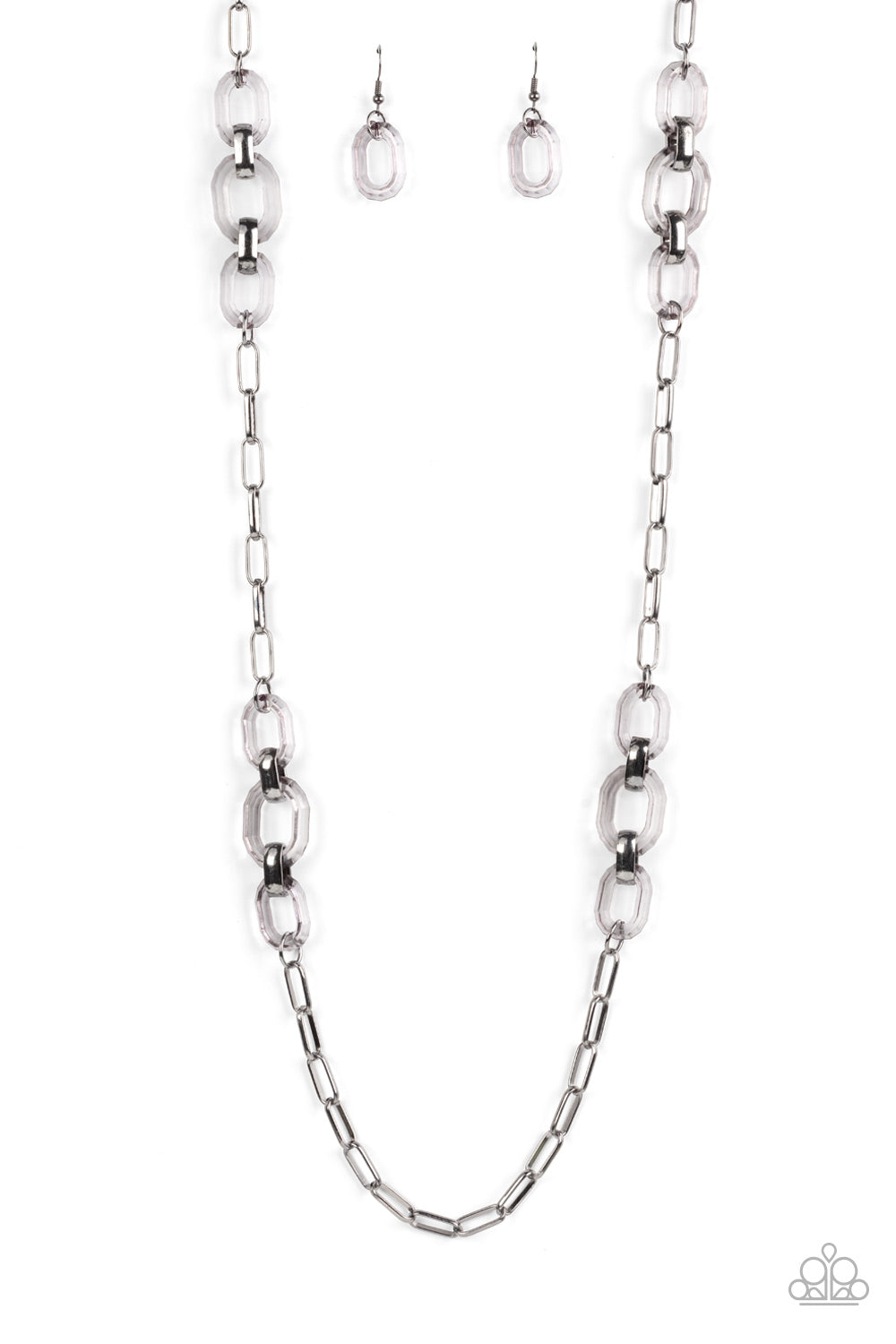 Have I Made Myself Clear Long Gunmetal Necklace