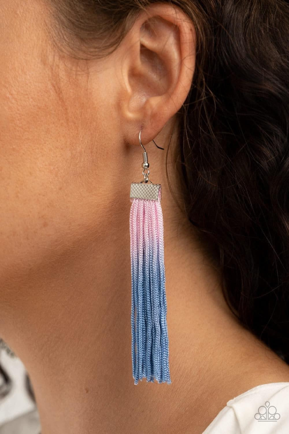 Dual Immersion Pink Ombre Tassel Earrings