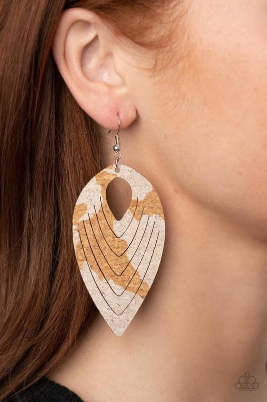 Cork Cabana White Earrings