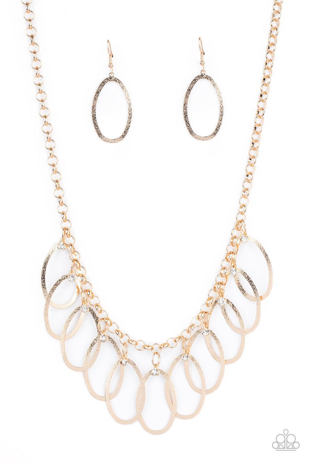 Double Oval Time Gold Necklace