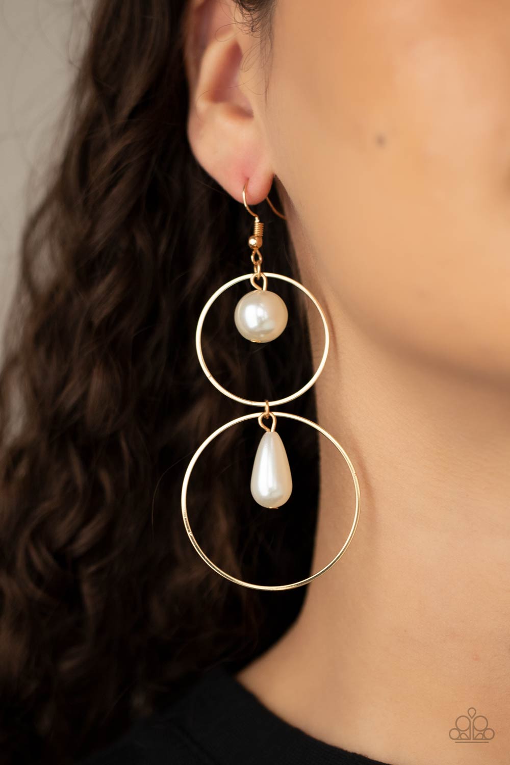 Cultured in Couture Gold Pearl Earrings