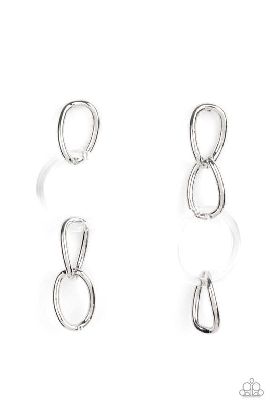 Talk in Circles Silver Clear Post Earring