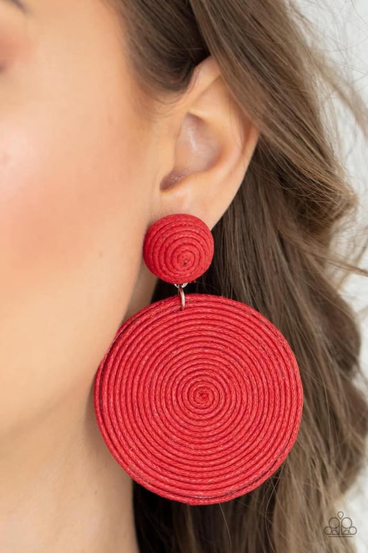 Circulate The Room Red Post Earrings