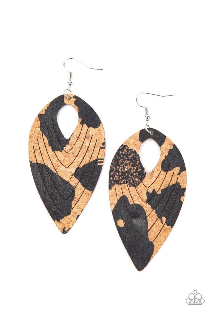 Cork Cabana Black Earrings