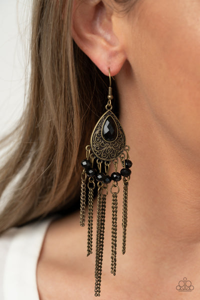 Floating on Heir Brass Earrings