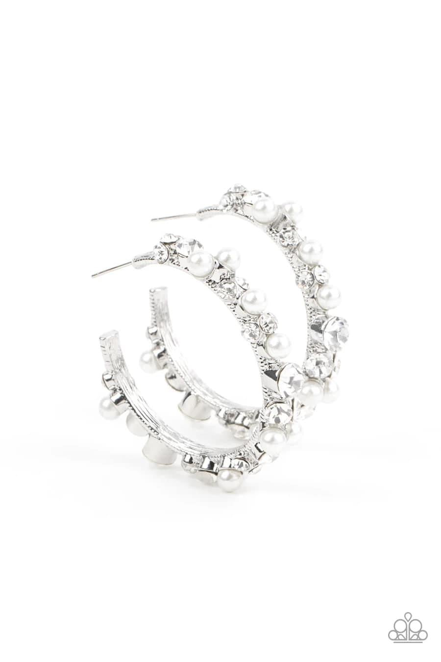 Let There Be Socialite White Pearl Hoops