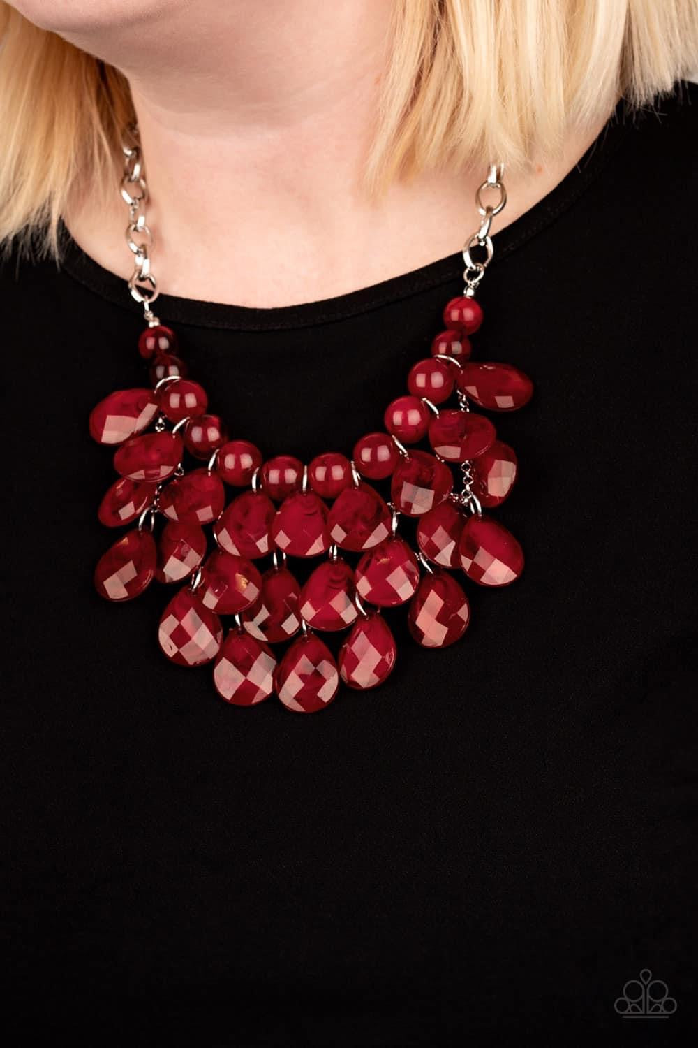 Sorry to Burst Your Bubble Red Necklace