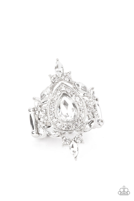 Mega Stardom Silver Rhinestone Ring