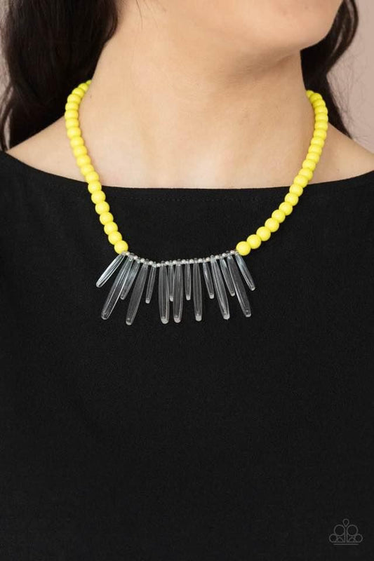 Icy Intimidation Yellow Clear Necklace