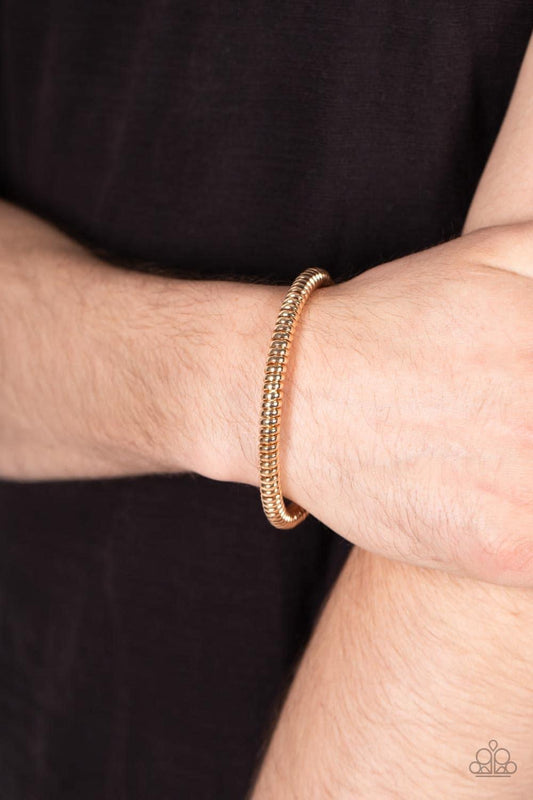 Turbocharged Gold Urban Unisex Cuff Bracelet